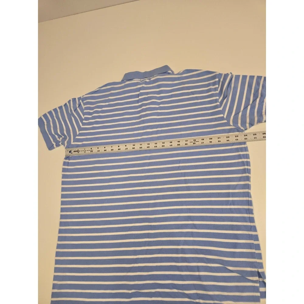 VTG POLO RALPH LAUREN POLO SHIRT STRIPED Mens XL Blue White Red Pony s/s